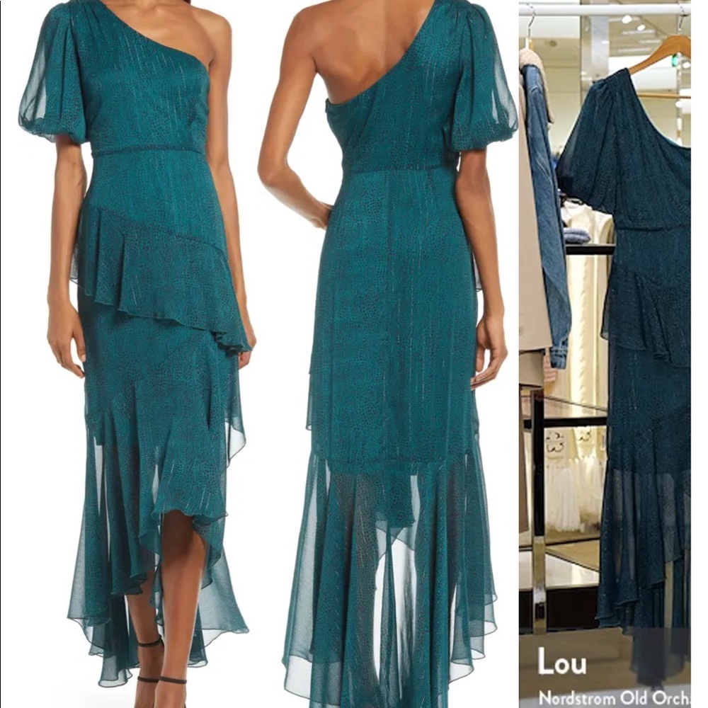 Nordstrom One-Shoulder Chiffon Midi Dress - Picture 4 of 11